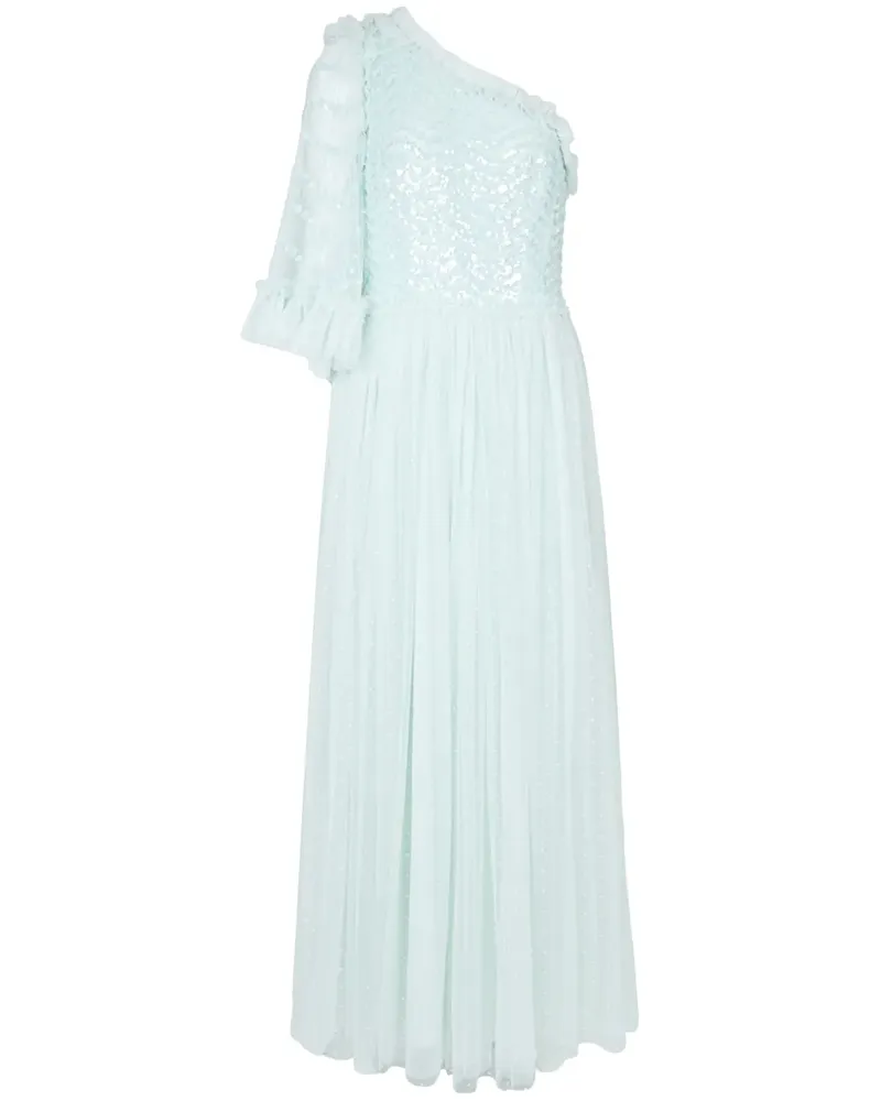 Needle & Thread Einschultriges Kleid mit Pailletten - Grün Grün