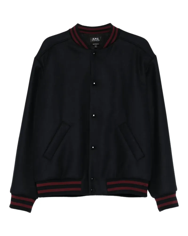 A.P.C. Gestreifte Jacke mit Taschen - Blau Blau