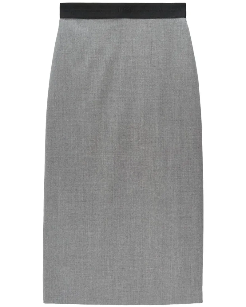 MSGM Maxirock mit Logo-Stickerei - Grau Grau