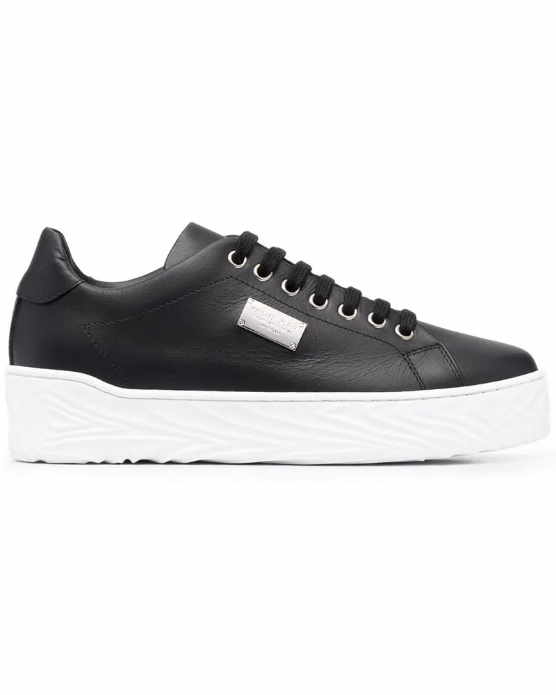 Philipp Plein Sneakers mit Logo-Schild - Schwarz Schwarz