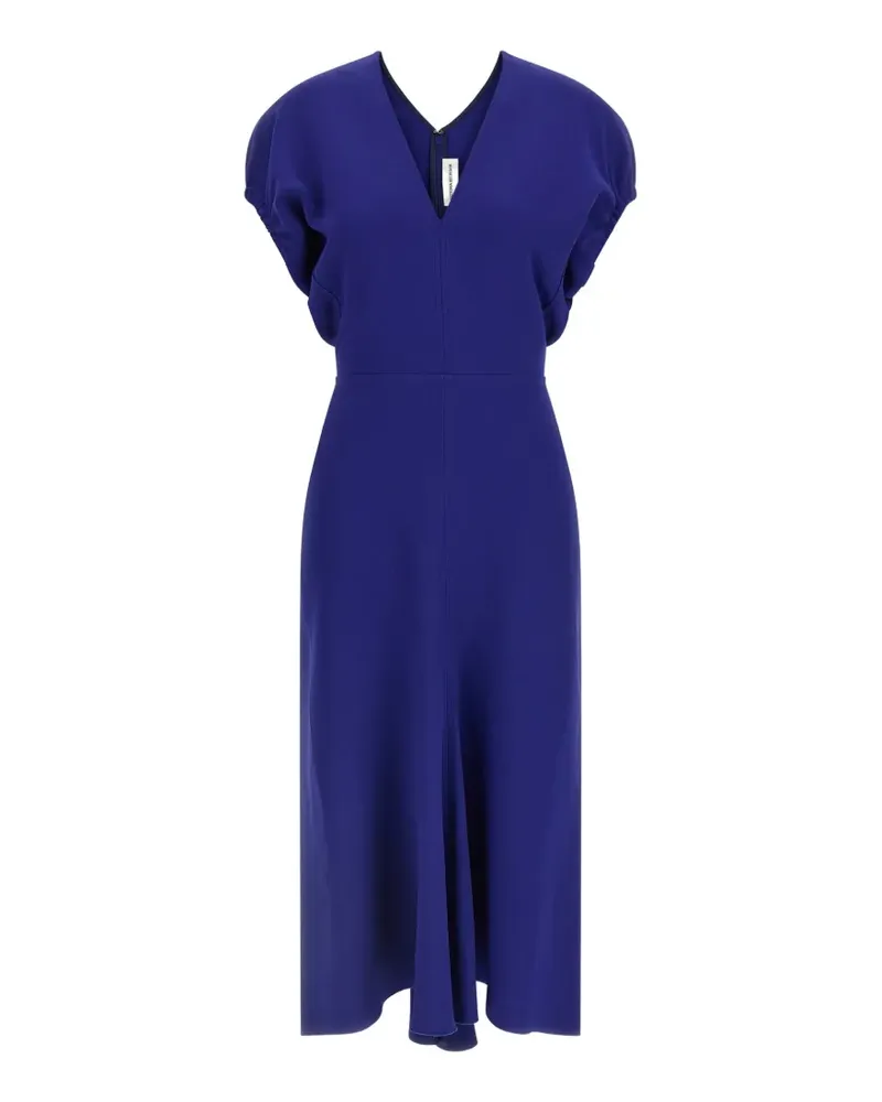 Victoria Beckham V-neck banded waist dress - Blau Blau