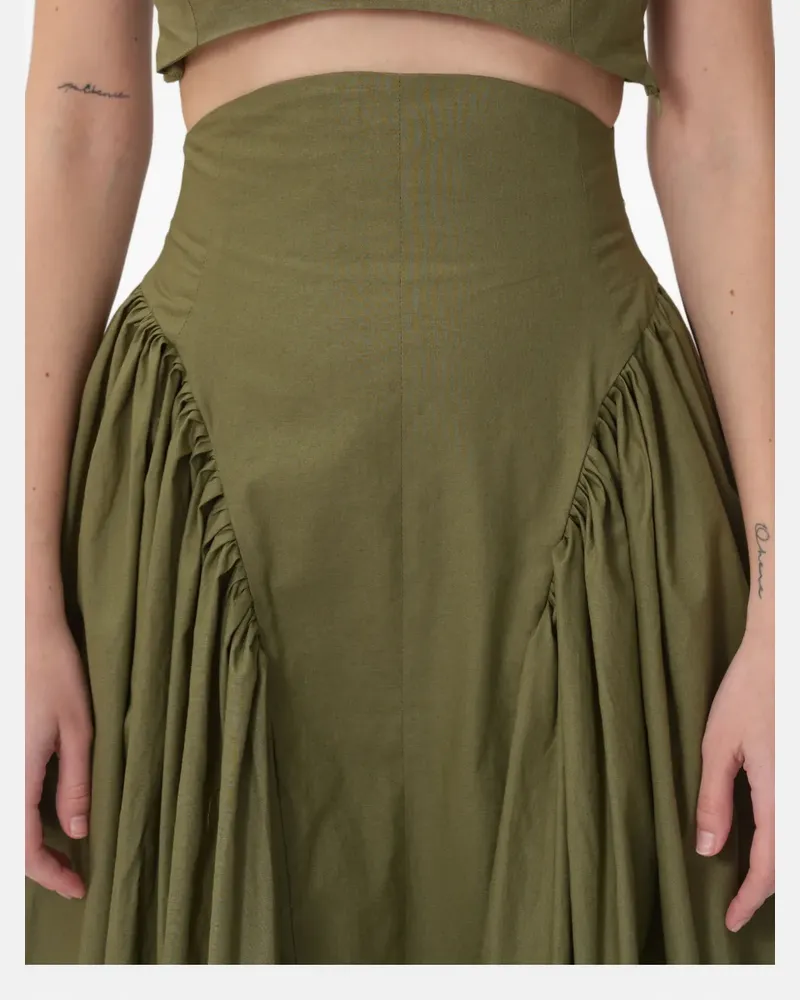 CONCEPTO Mirage gathered midi skirt - Grün Grün