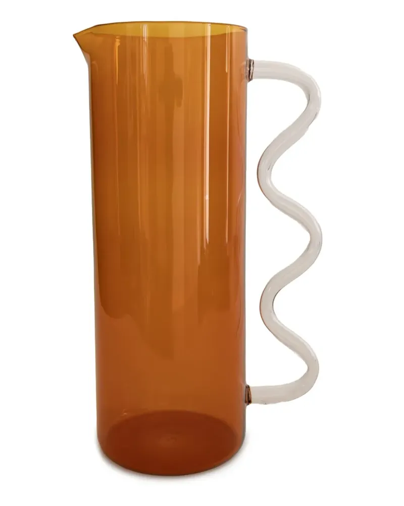 Sophie Lou Jacobsen Wave Glaskrug (25cm x 10cm) - Orange Orange