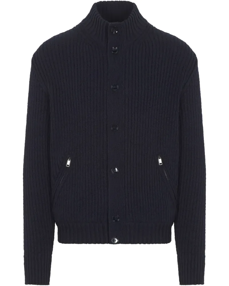 Brioni Grob gestrickter Cardigan - Blau Blau