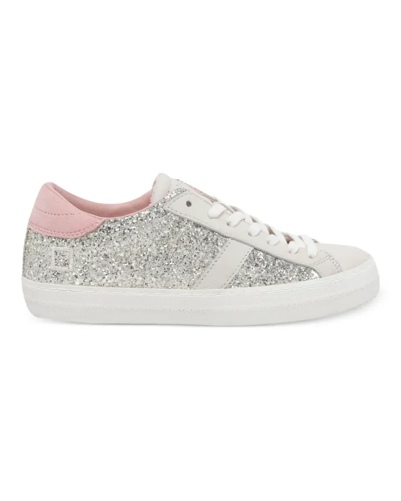D.A.T.E. Hill Low Sneakers im Glitter-Look - Silber Silber