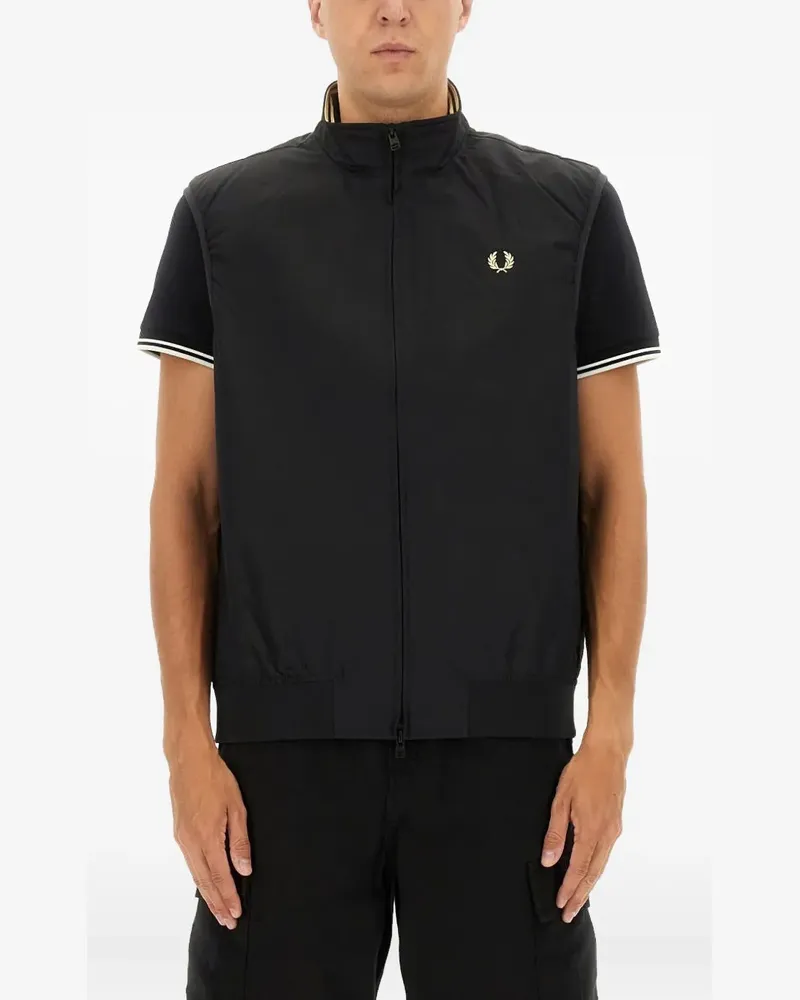 Fred Perry laurel-wreath zip-up gilet - Schwarz Schwarz