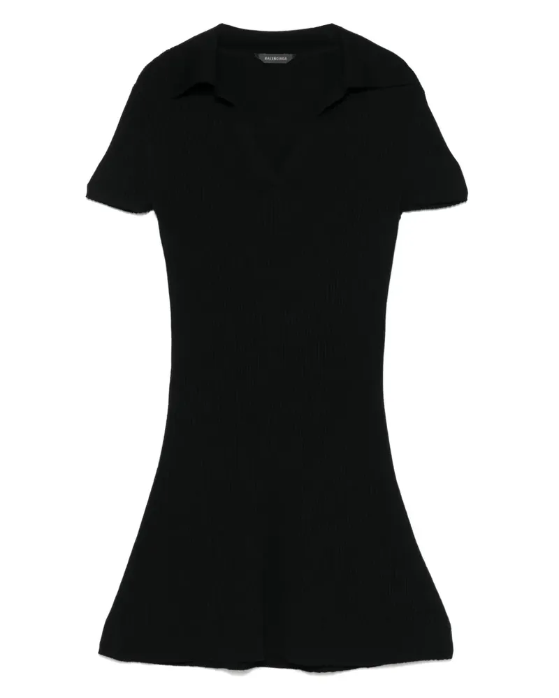 Balenciaga Geripptes Minikleid - Schwarz Schwarz