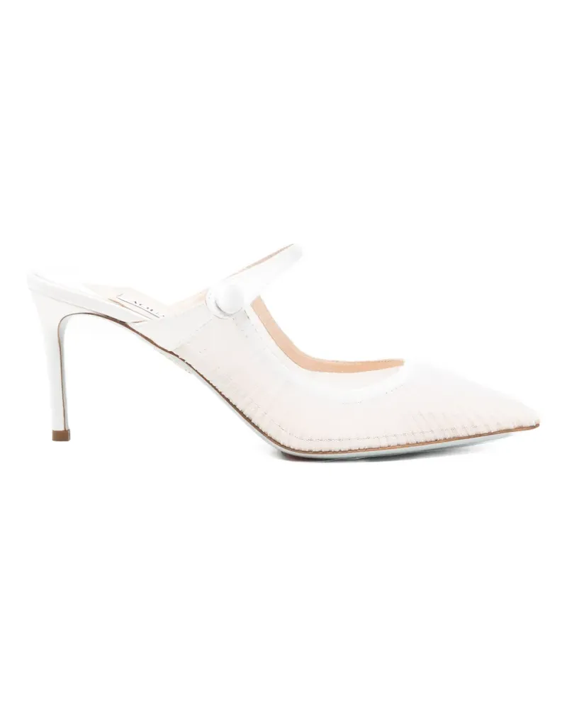 Aquazzura Voile pleated mules - Weiß Weiß