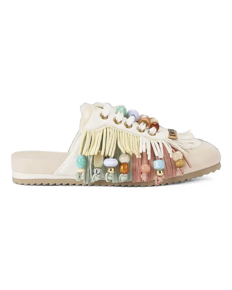 Kurt Geiger Islington P Mules mit Fransen - Nude Nude