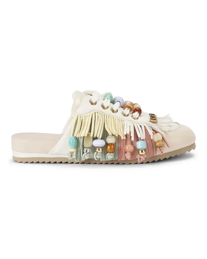 Kurt Geiger Islington P Mules mit Fransen - Nude Nude