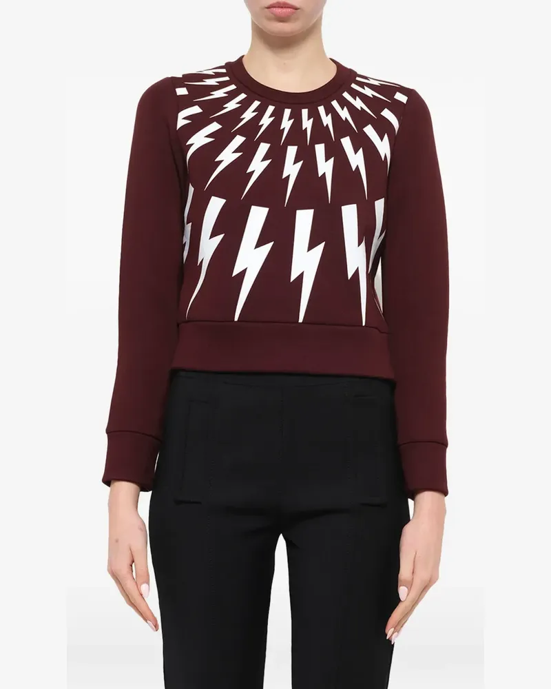 Neil Barrett Sweatshirt mit Blitz-Print - Rot Rot
