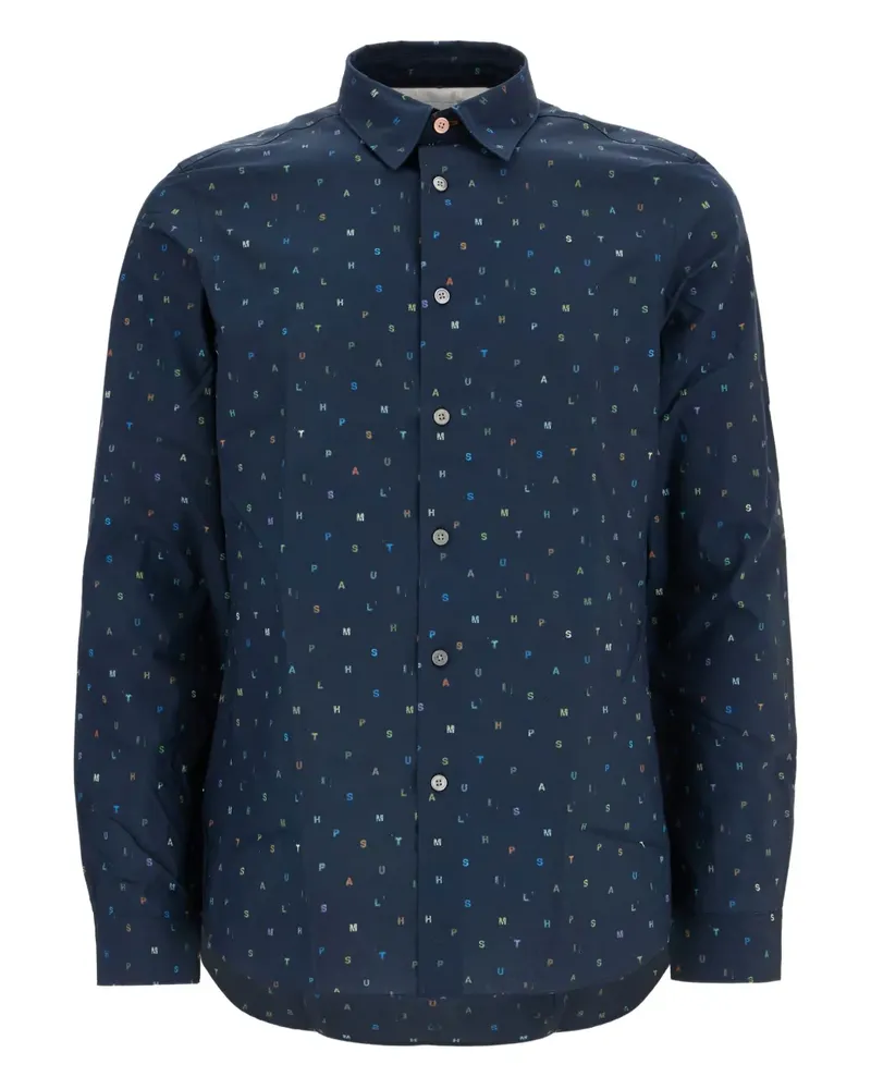 Paul Smith Hemd mit Letter-Print - Blau Blau