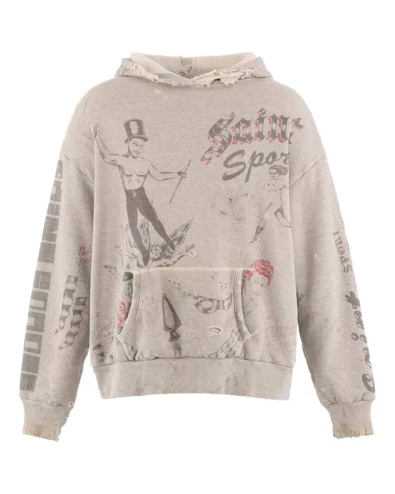 SAINT MXXXXXX Hoodie mit grafischem Print - Grau Grau