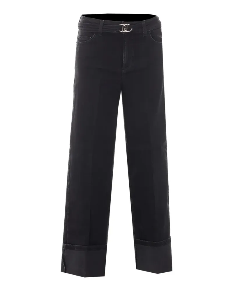 Liu Jo logo-belt straight-leg jeans - Schwarz Schwarz