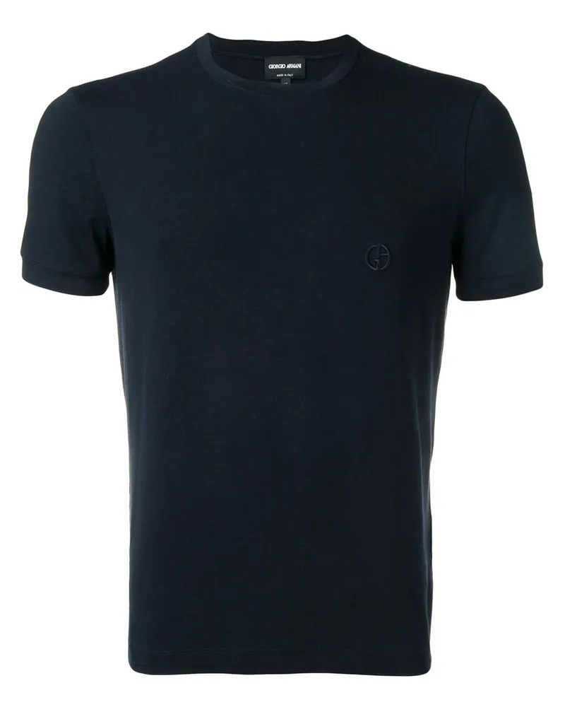 Giorgio Armani T-Shirt mit Logo-Stickerei - Blau Blau