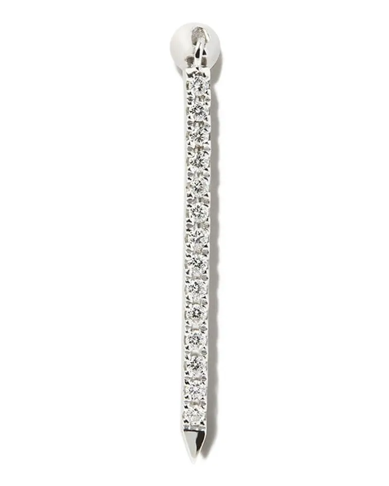 Maria Tash 18kt Eternity Bar Weißgoldanhänger mit Diamanten - Silber Silber