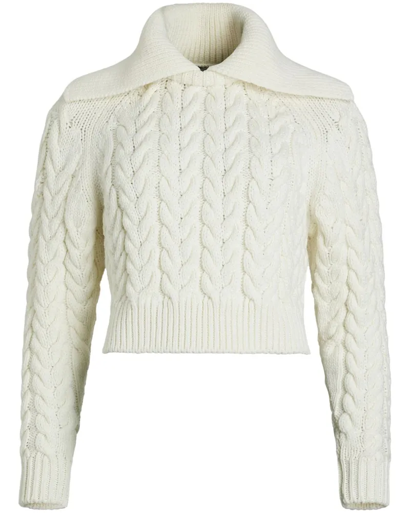 Patou Pullover mit Zopfmuster - Weiß Weiß