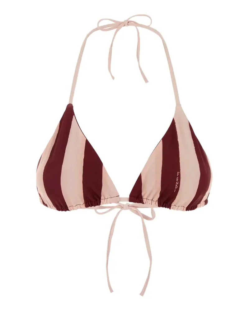 Fendi striped triangle-cup bikini top - Rot Rot