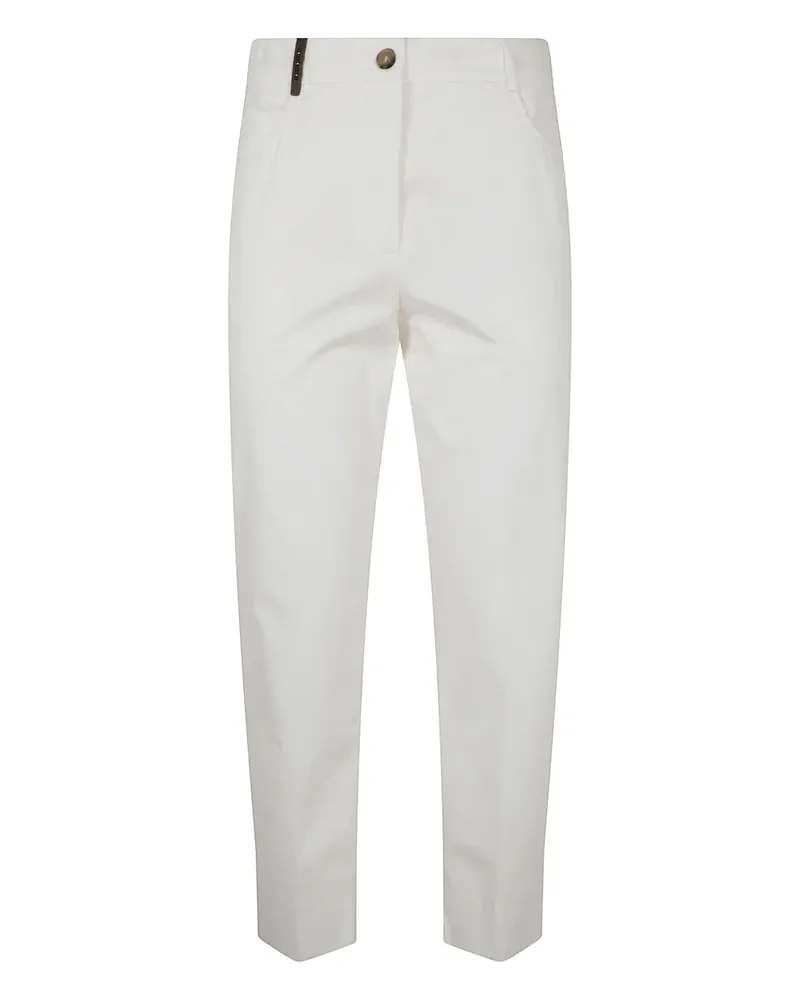 Peserico Klassische Tapered-Hose - Weiß Weiß