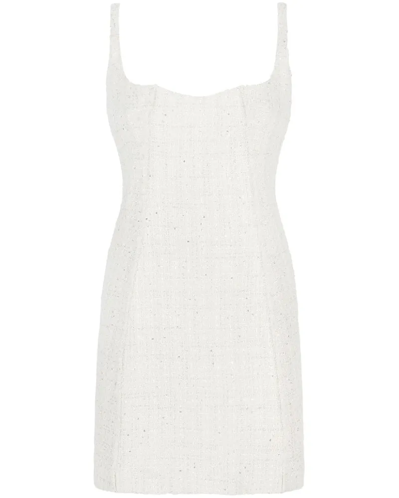 GCDS Minikleid aus Tweed - Weiß Weiß