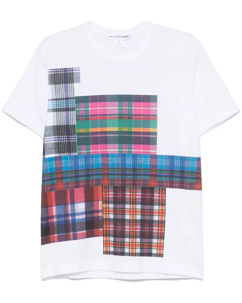 Comme des Garçons T-Shirt mit Patchwork-Print - Weiß Weiß
