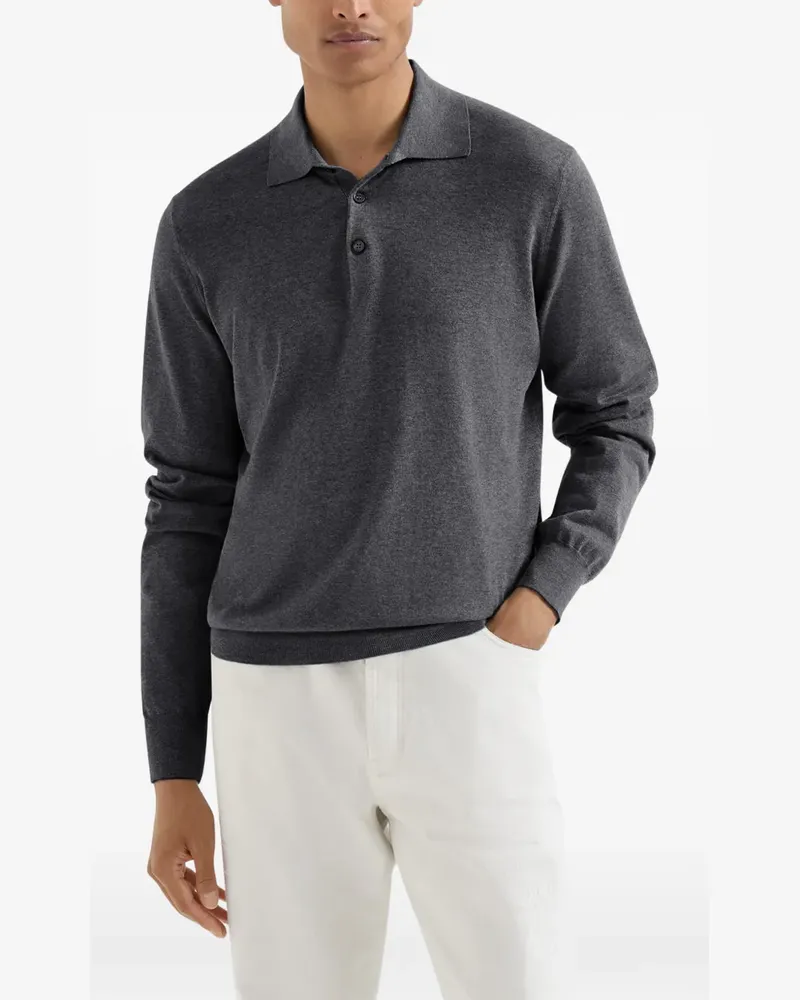 Brunello Cucinelli Leichtes Poloshirt - Grau Grau