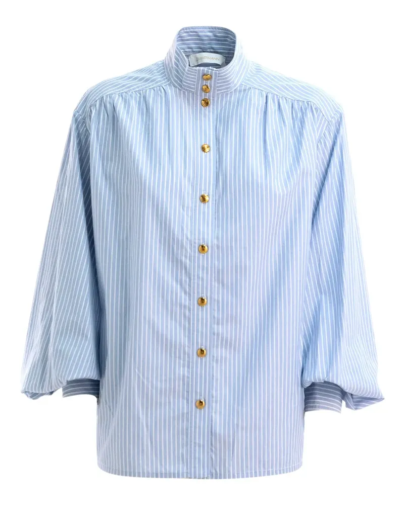 Zimmermann Bluse mit Ballonärmeln - Blau Blau