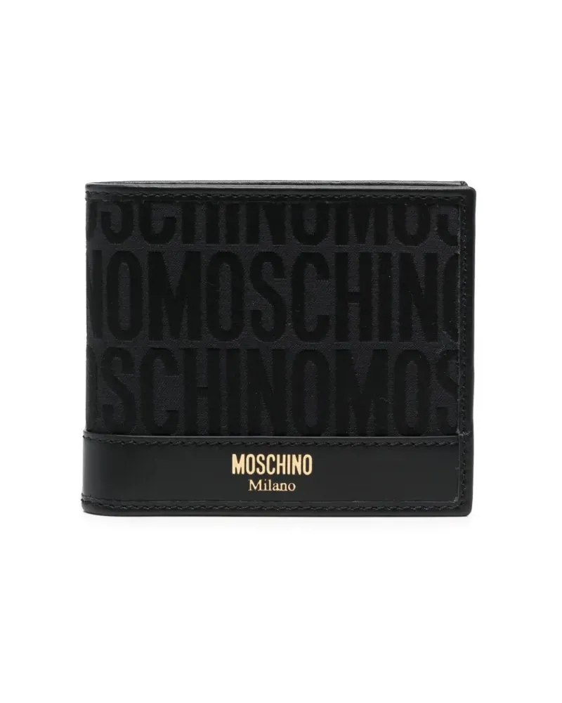 Moschino Portemonnaie mit Jacquard-Logo - Schwarz Schwarz