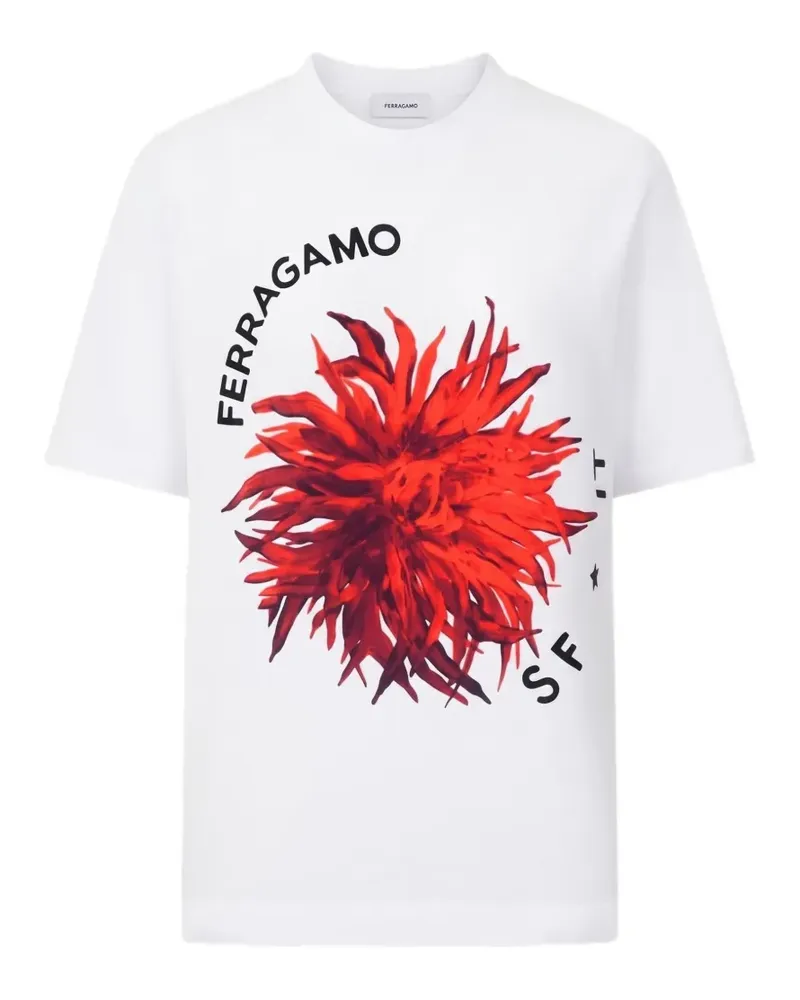 Ferragamo graphic-print crew-neck T-shirt - Weiß Weiß