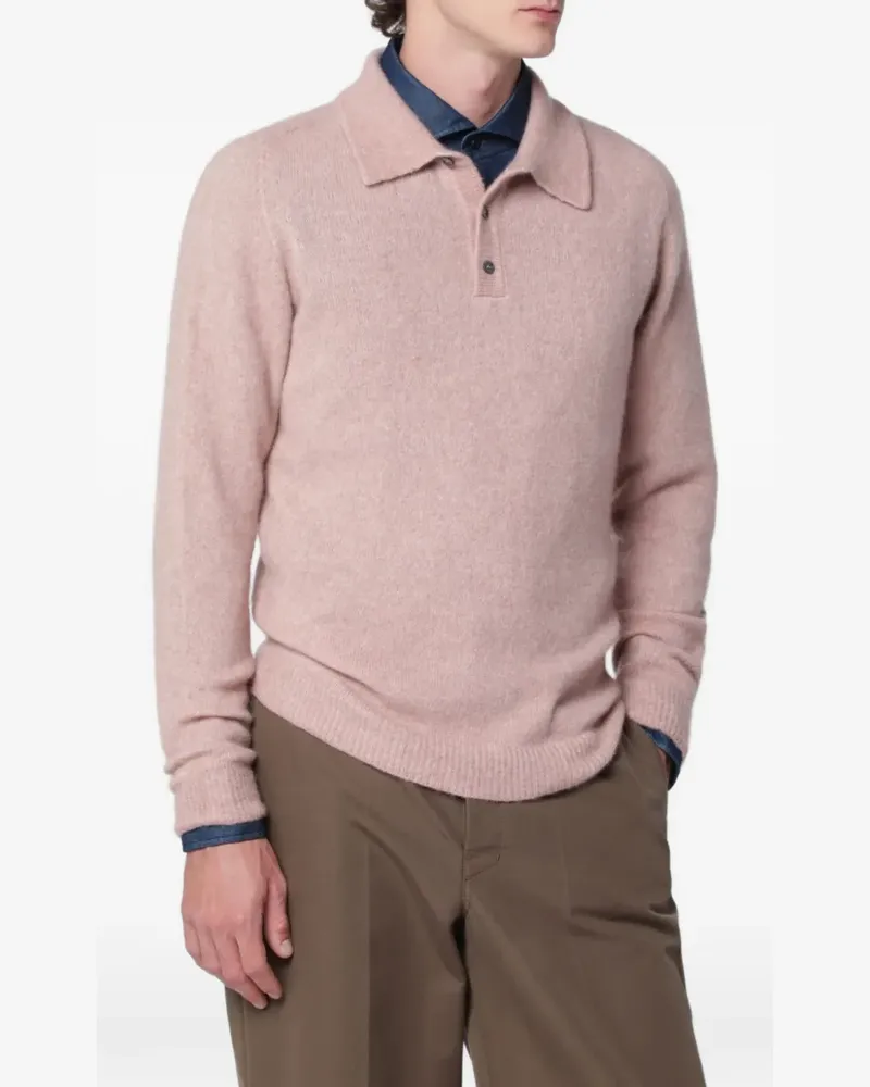 Roberto Collina long-sleeve polo shirt - Rosa Rosa