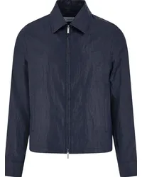 Ferragamo Leinenjacke mit Logo-Gravur Blau