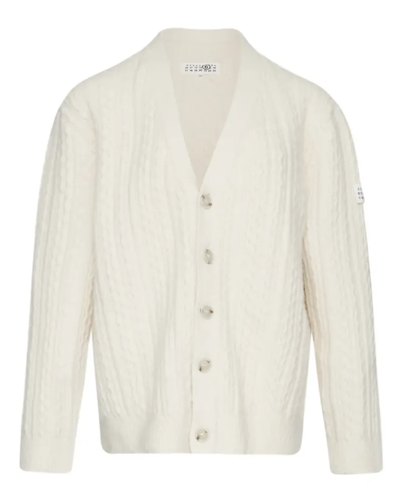 Maison Margiela Cardigan mit Zopfmuster - Weiß Weiß