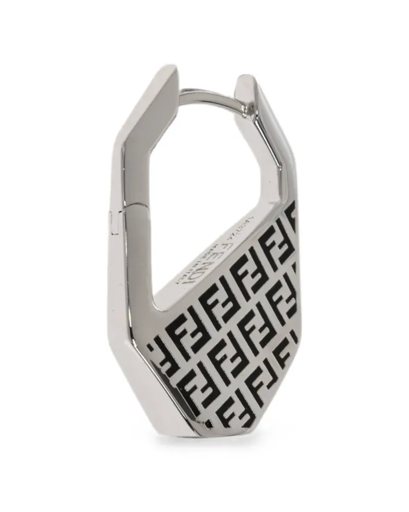 Fendi Geometrischer Ohrring mit FF-Logo - Silber Silber