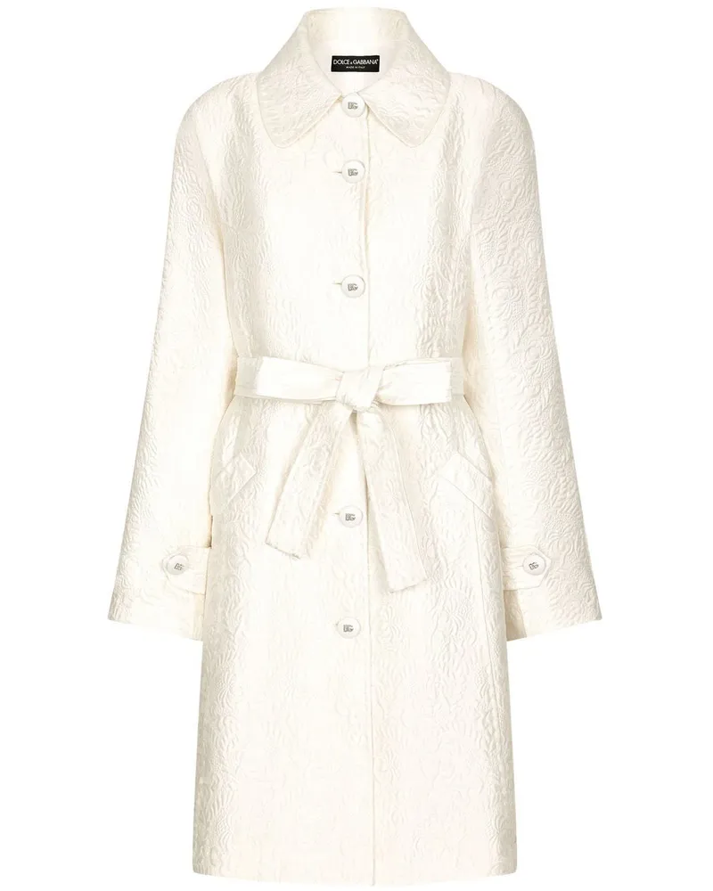 Dolce & Gabbana Einreihiger Mantel - Weiß Weiß