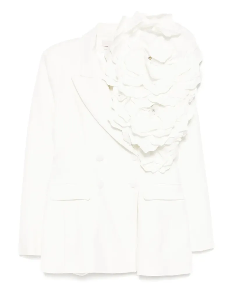 Saiid Kobeisy Blazer mit Blumen-Applikationen - Weiß Weiß