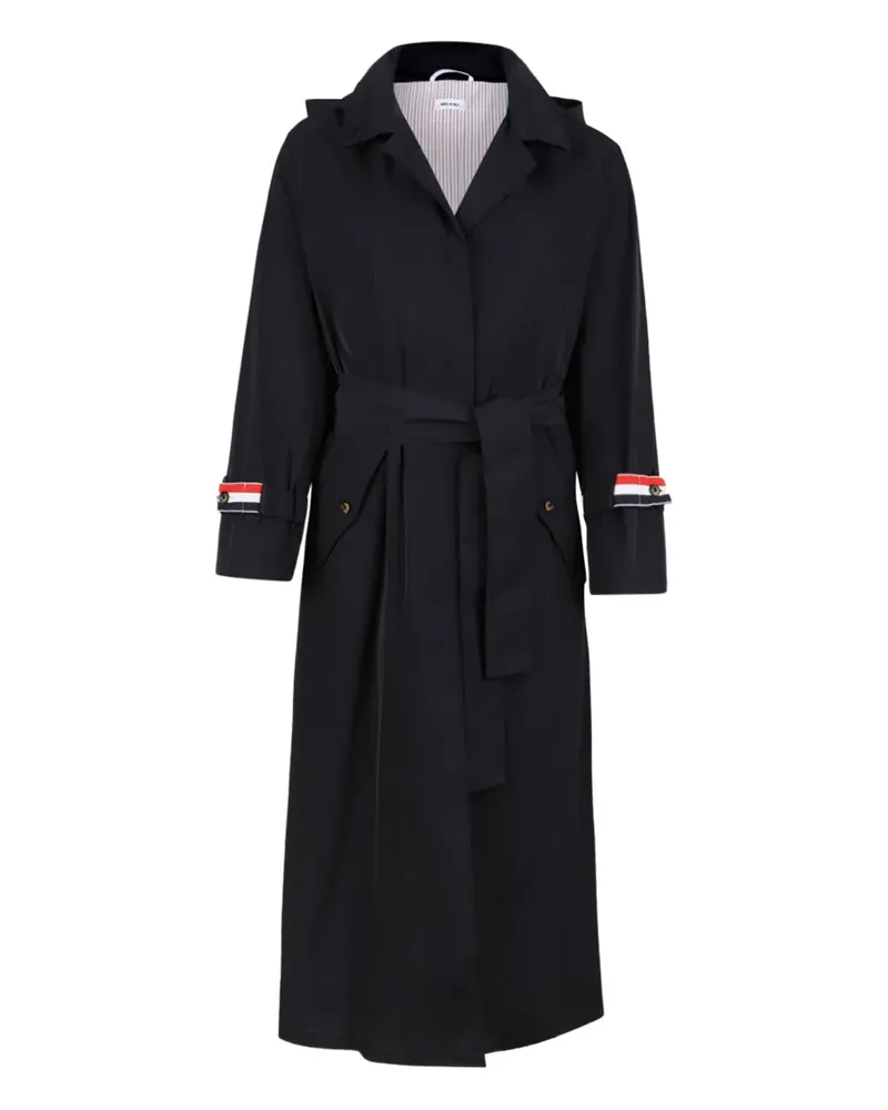 Thom Browne Einreihiger Mantel mit Gürtel - Blau Blau