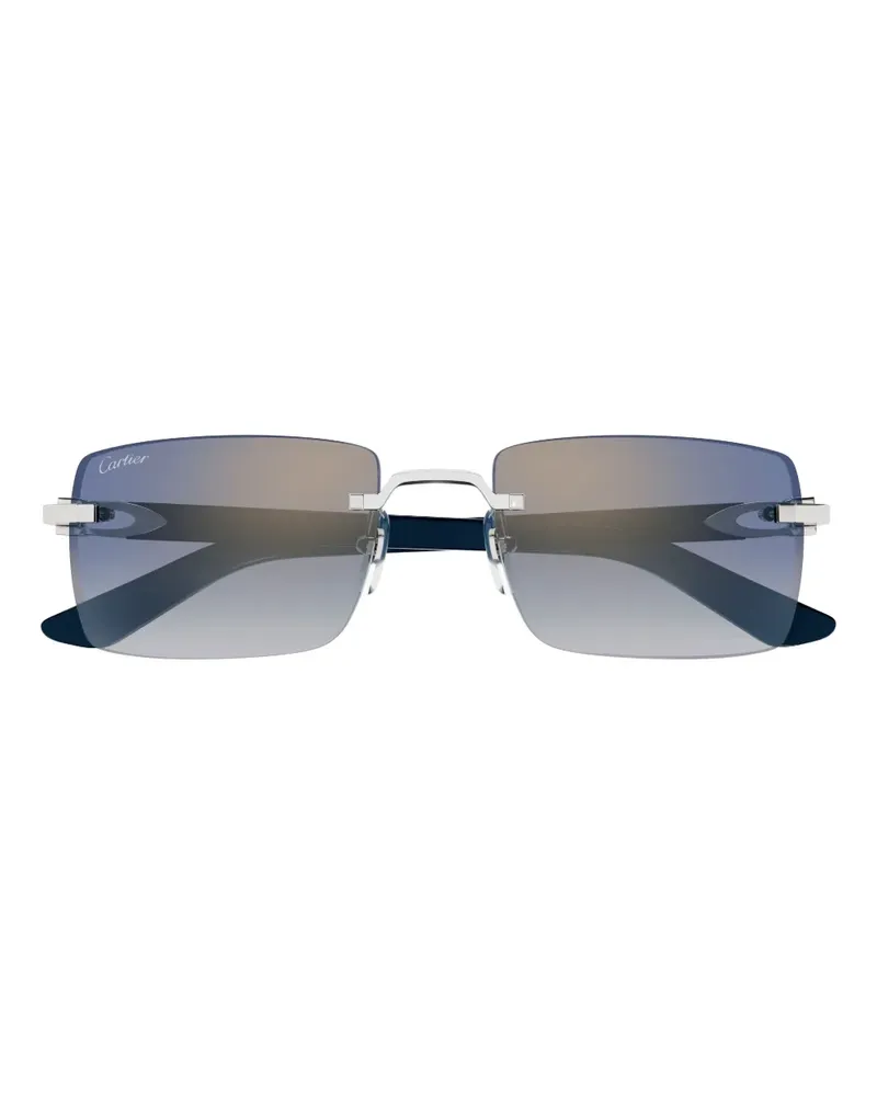 Cartier Sonnenbrille mit eckigem Gestell - Blau Blau