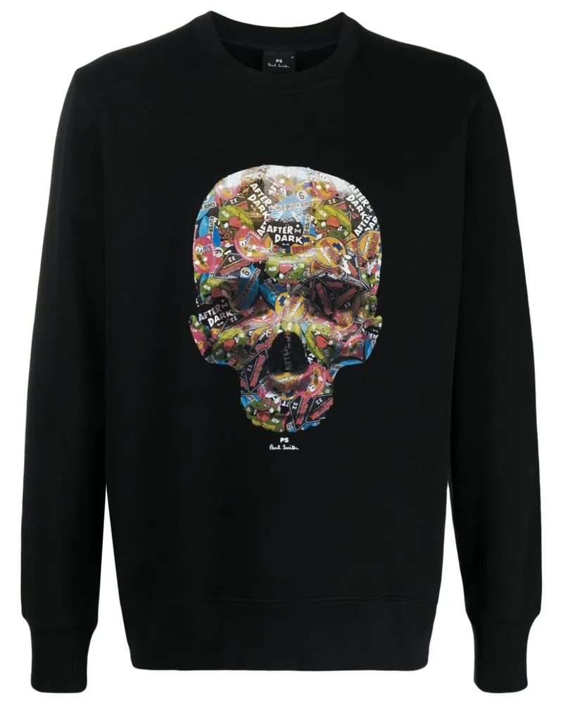 Paul Smith Skull Sticker Sweatshirt Schwarz