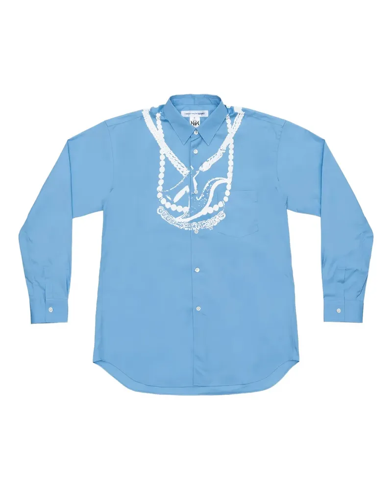 Comme des Garçons x A$AP Nast Chain Hemd mit Nadelstreifen - Blau Blau