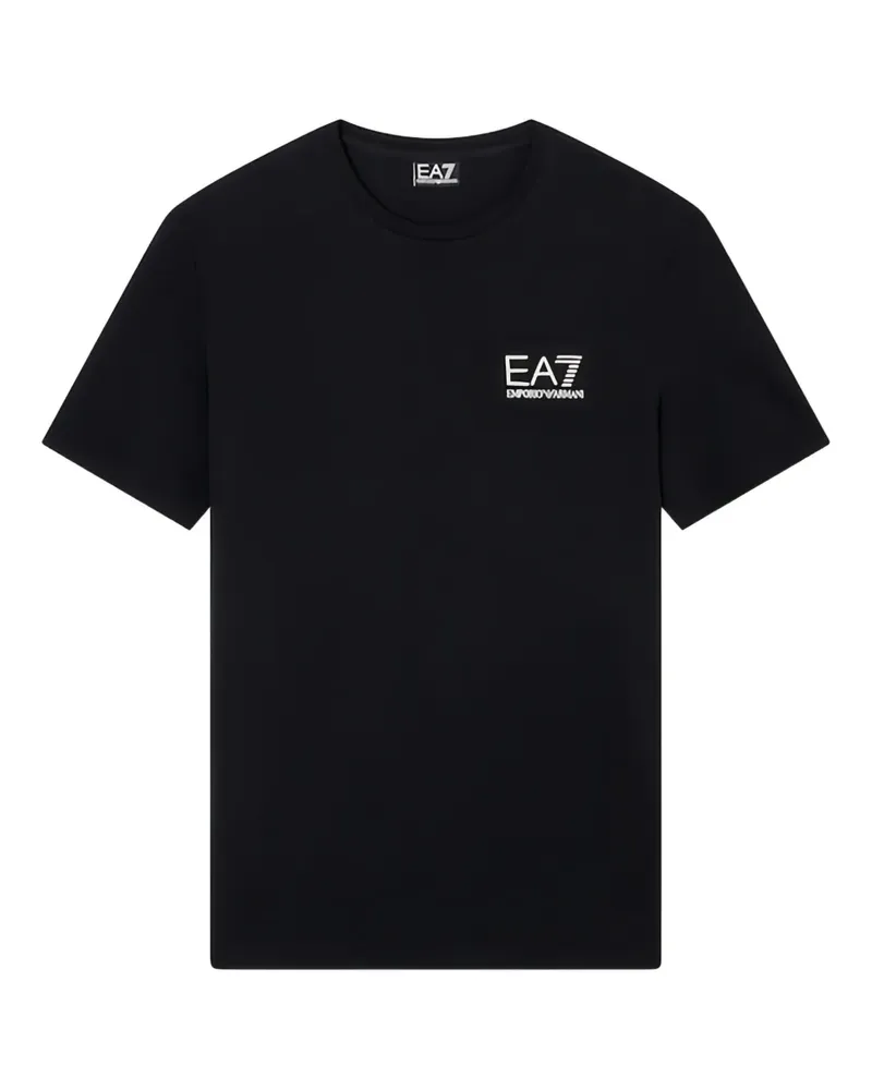 EA7 T-Shirt mit Logo-Print - Schwarz Schwarz