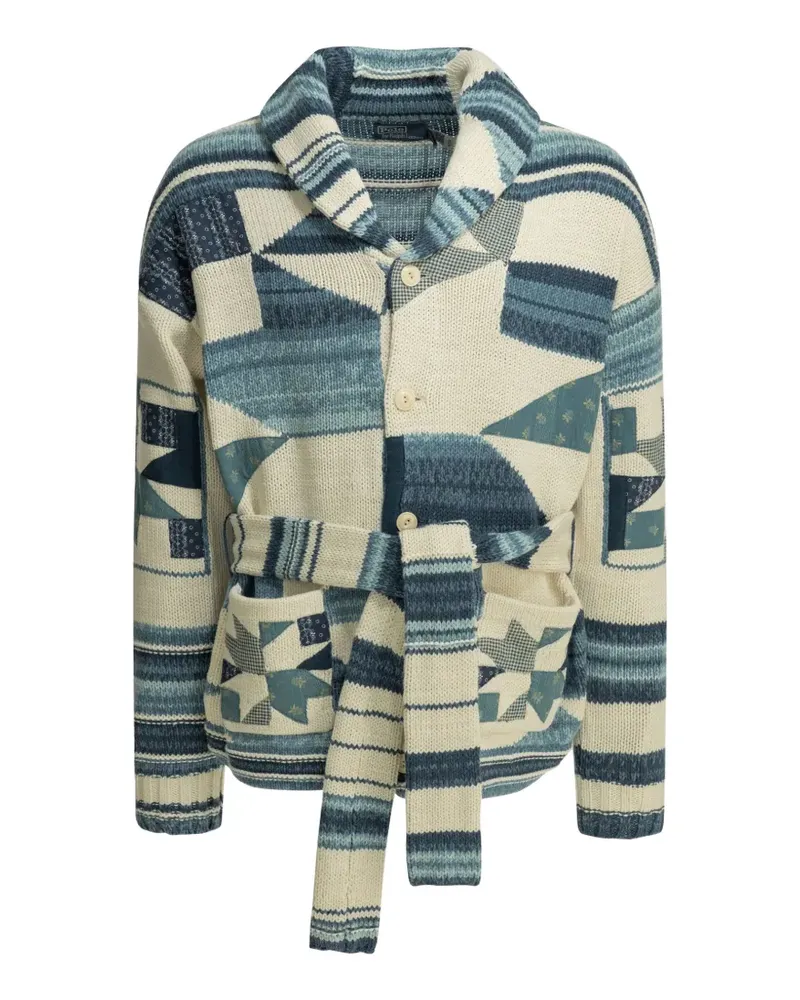 Ralph Lauren patchwork belted cardigan - Nude Nude