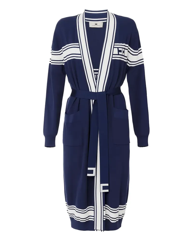 Elisabetta Franchi striped belted cardigan - Blau Blau