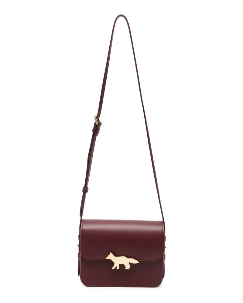 Kitsuné fox-plaque leather shoulder bag - Violett Violett