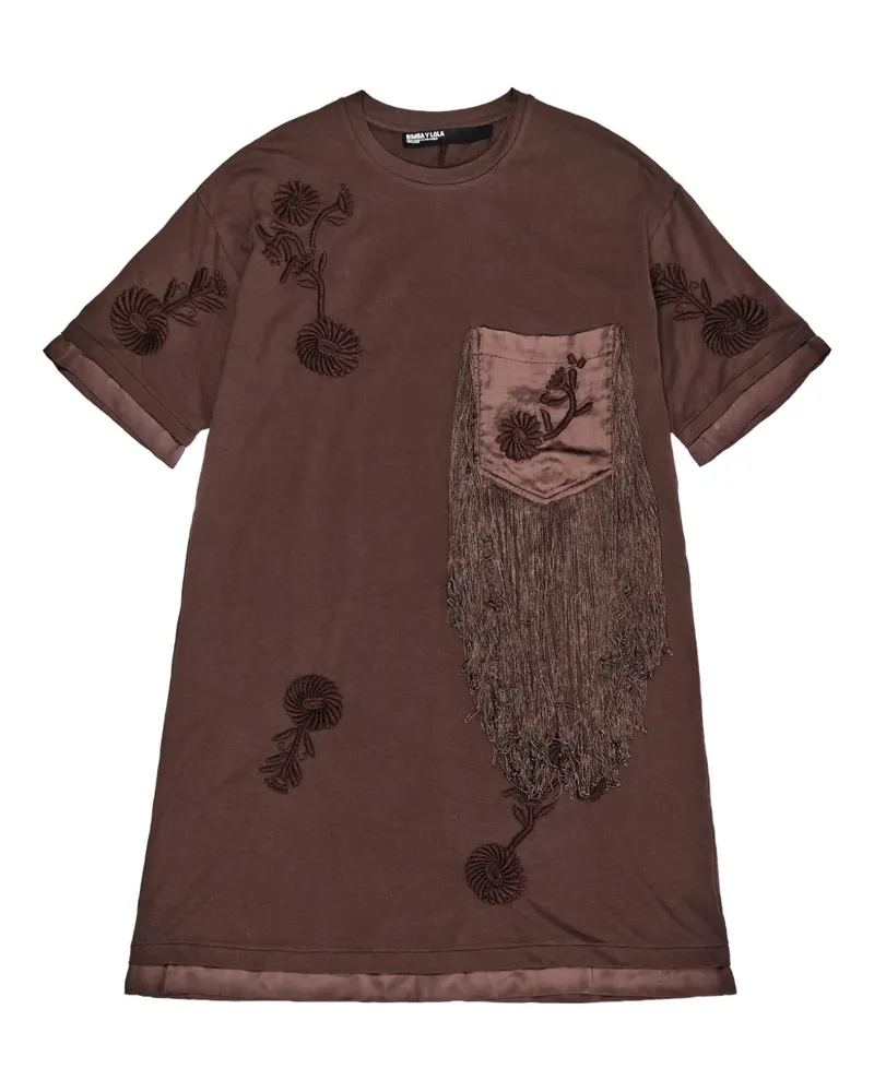 BIMBA Y LOLA Besticktes Kleid mit Fransen - Braun Braun