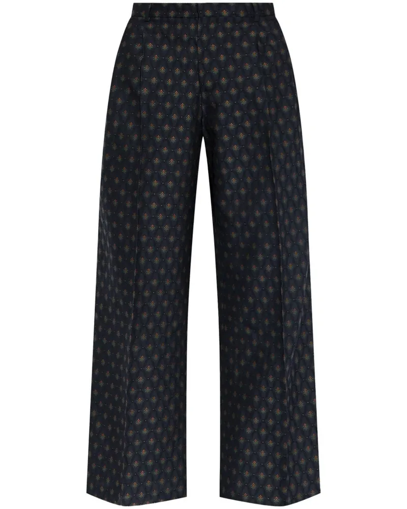 Etro Palazzohose mit Blumen-Print - Blau Blau