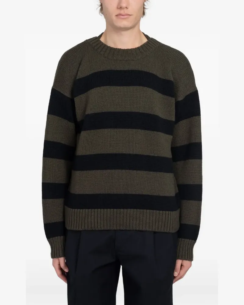 Margaret Howell striped crew-neck sweater - Grün Grün