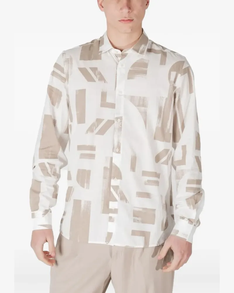 Antony Morato abstract geometric-print shirt - Weiß Weiß