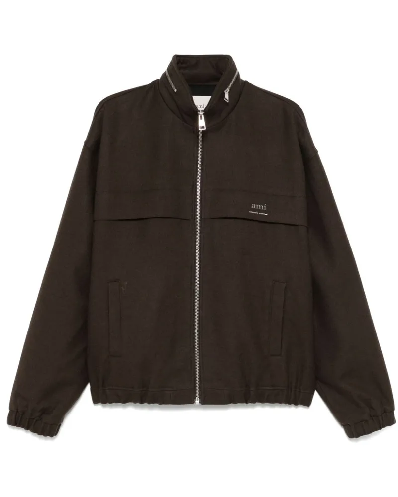 AMI Paris Jacke mit verdeckter Kapuze - Braun Braun