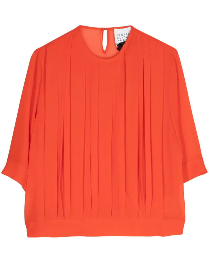 Edward Achour Bluse mit rundem Ausschnitt - Orange Orange