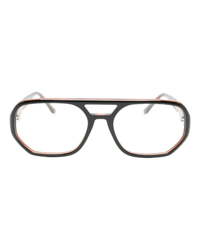 Lesca Geometrische Brille - Schwarz Schwarz